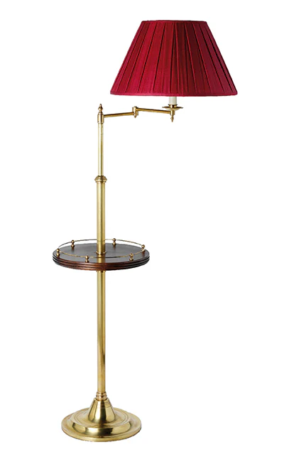 F2-003 - Smartie Major Swing Arm Floor Lamp with Adjustable Cherrywood Table and Plain Gallery